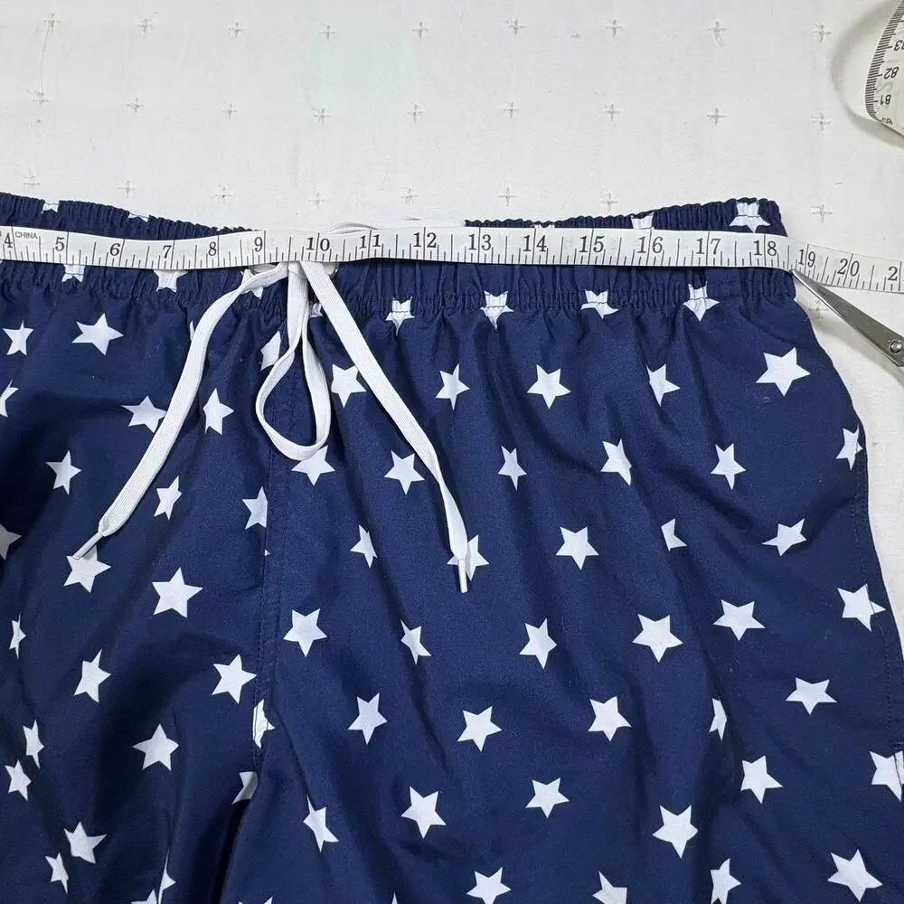 Peyton & Parker Patriotic Swim Trunks Men's XL Blue Stars 4th of July Pool Beach